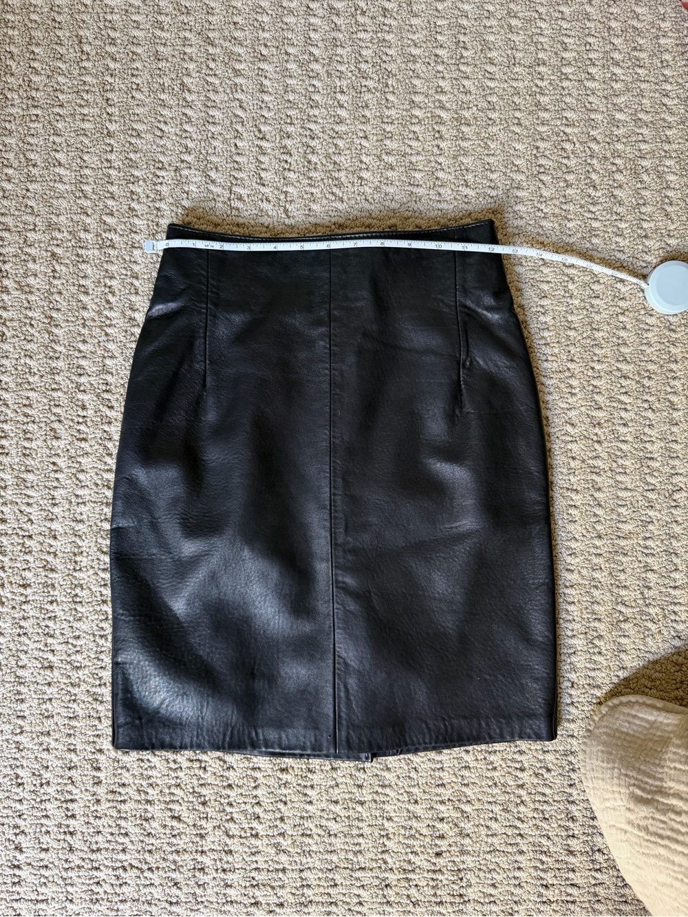Vintage black leather skirt
